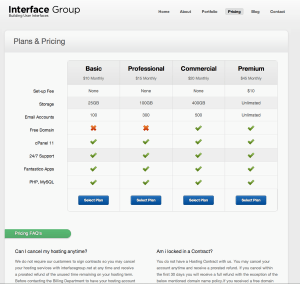 Check box for feature comparison